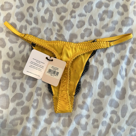 Agent Provocateur Molly Yellow and Black 3 Piece Lingerie Set 32B/2 - Picture 7 of 13